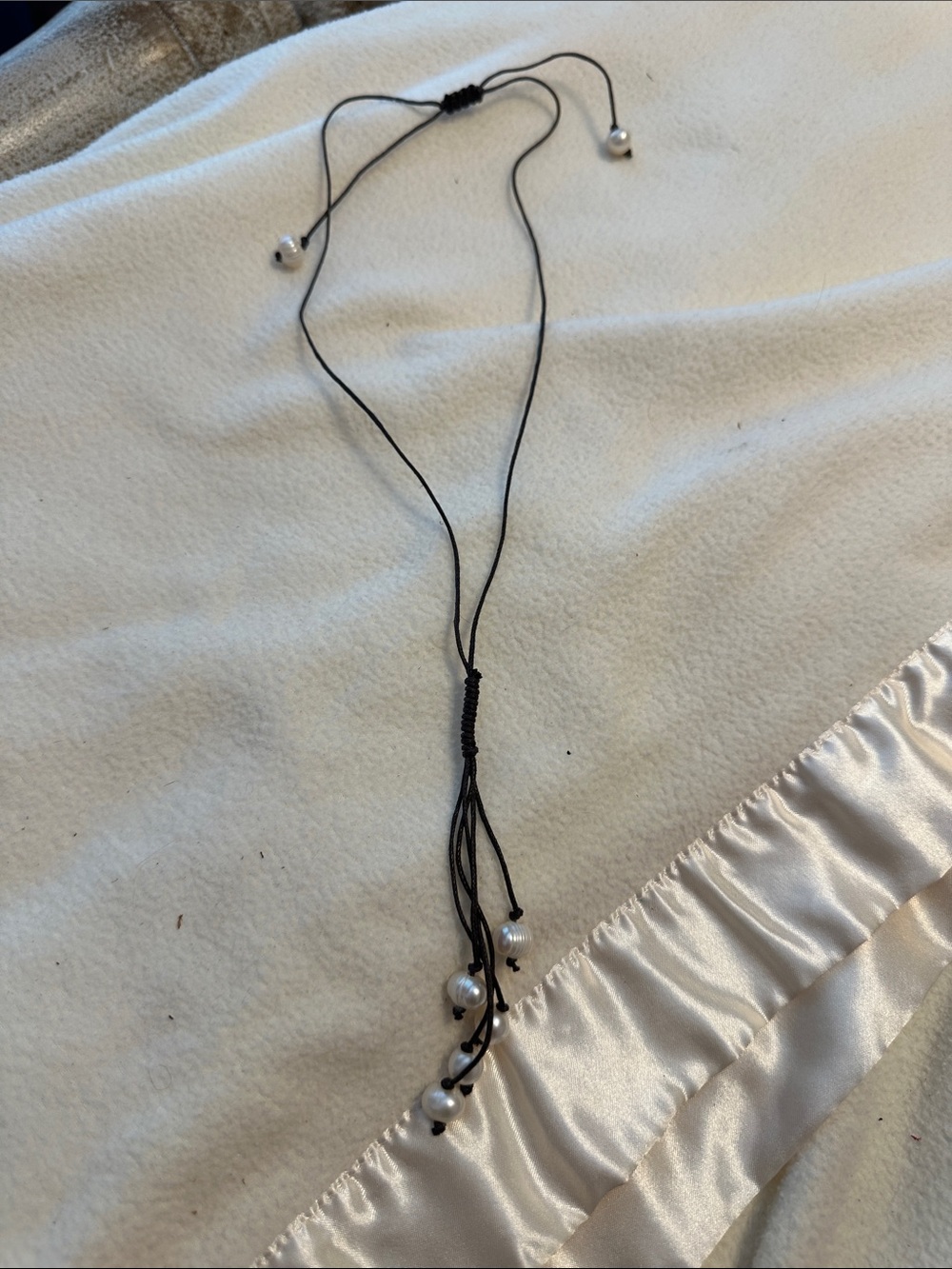 Ladies leather and Pearl necklace